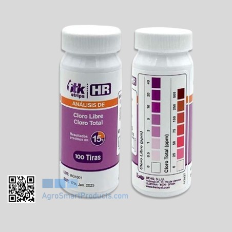 Cloro Dual Tiras de Análise de Soluções de Desinfeção. FTK Cloro Dual LR/HR