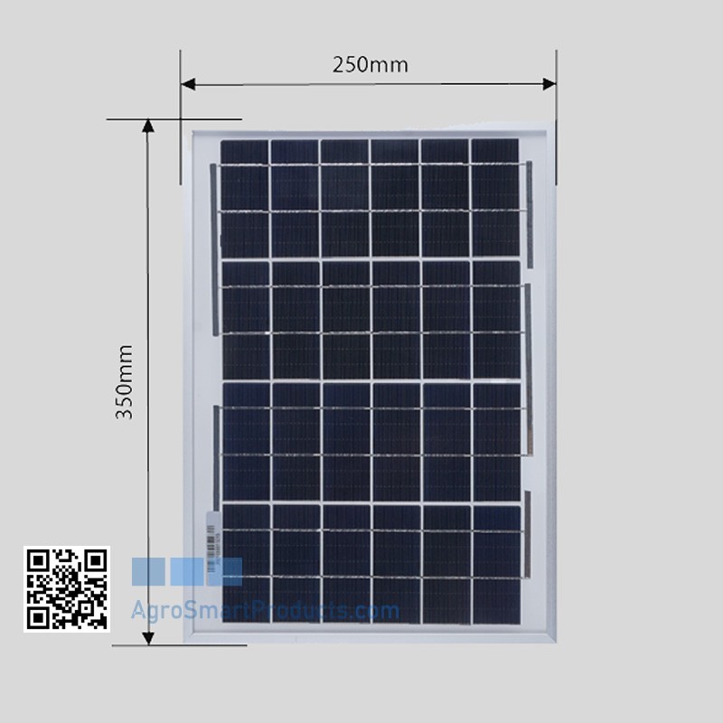 Módulo Solar 12W com Conector Impermeável e Suporte