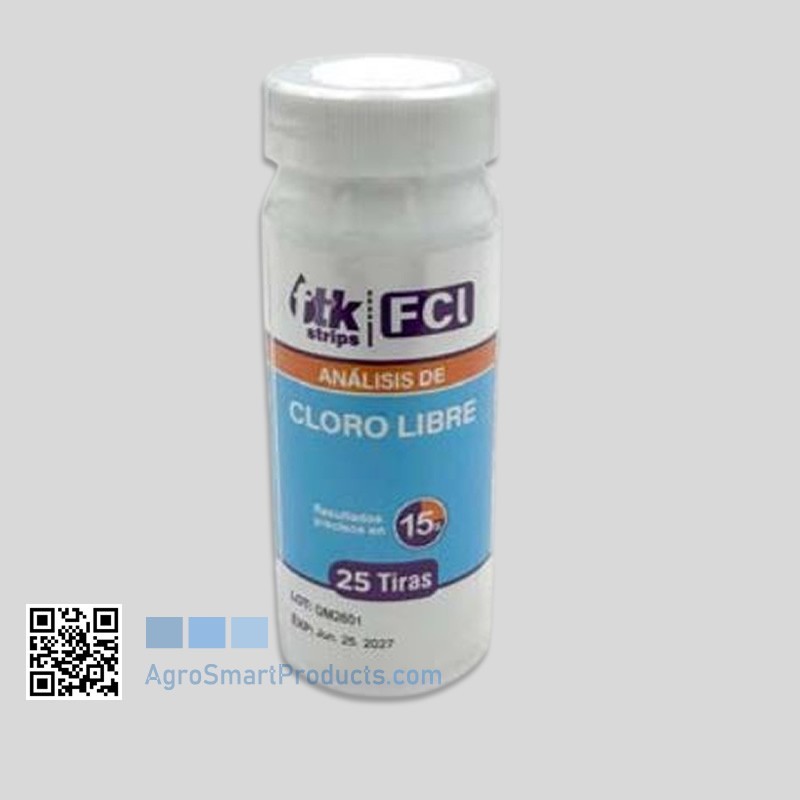 Tiras Análisis Cloro Libre FTK Cloro LR - 25 uds