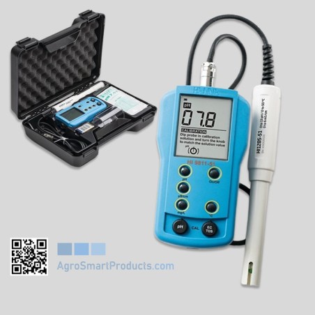 Multiparameter-Messgerät HI9811-51 – Leitfähigkeit 6000 µS/cm + pH + TDS + Temperatur