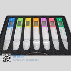 Kit Horiba LAQUAtwin 7MV22 para medir pH, NO3, Ca, Na, K, CE e Sal